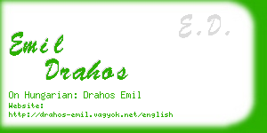 emil drahos business card